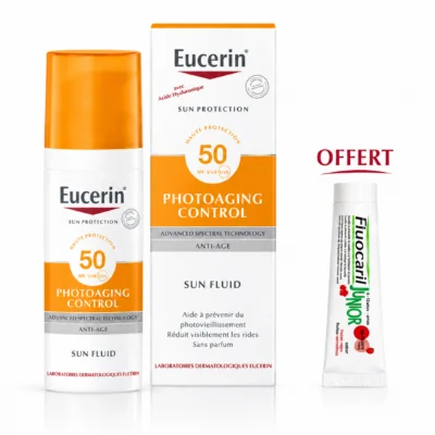 EUCERIN Sun Protection Photoaging Control Fluid SPF50+ 50mL + Fluocaril Dentifrice Junior 15mL(Offert)