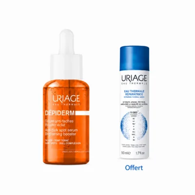 Uriage Dépiderm Sérum Anti-Taches Booster Éclaircissant 30mL + Eau Thermale 50mL Offerte