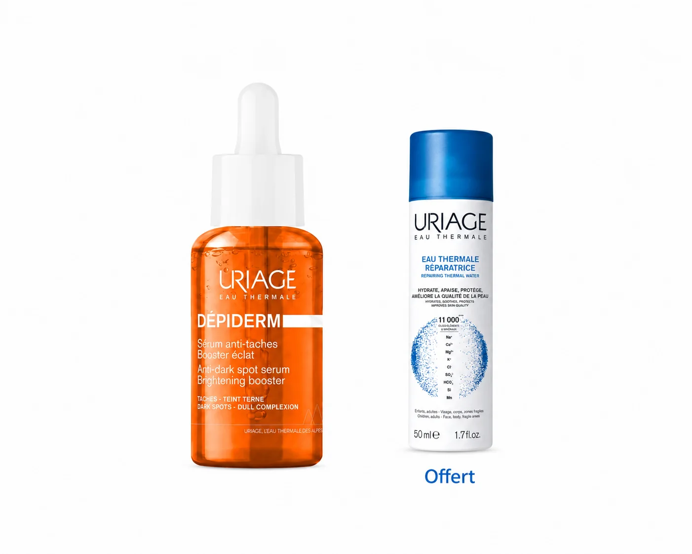 Uriage Dépiderm Sérum Anti-Taches Booster Éclaircissant 30mL + Eau Thermale 50mL Offerte