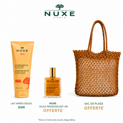 Nuxe Sun Sac Lait Fraîcheur Après-Soleil Visage Et Corps 200mL + Huile Prodigieuse Or 10mL(Offerte)