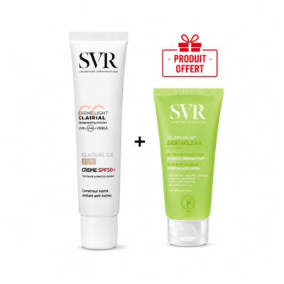 SVR CLAIRIAL CC Crème Light SPF50+40ml + Sebiaclear Gel Moussant 55mL (Offert)