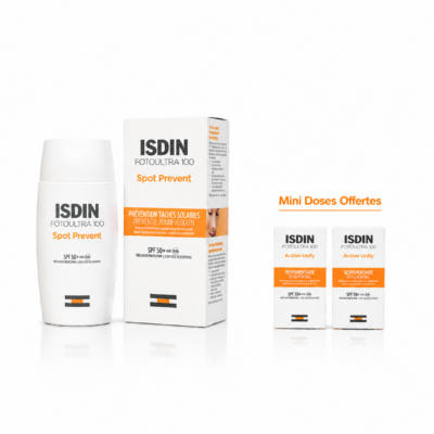 ISDIN ÉCRAN SOLAIRE FOTOULTRA SPOT PREVENT SPF50+ 50ML + 2 Mini Doses 2mL (Offertes)