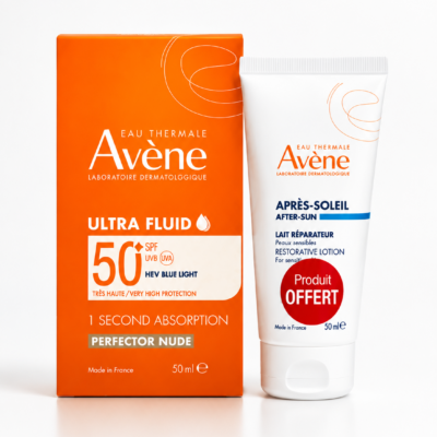 Avène Solaire Ultra Fluid Perfector Teintée SPF50+ 50ML + Lait Après Soleil 50mL (Offert)
