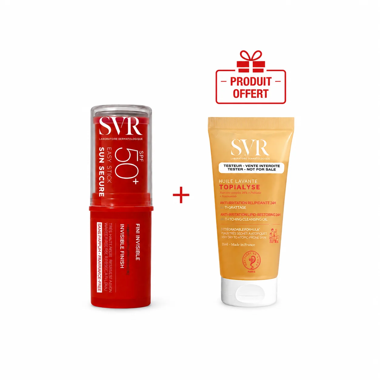 SVR SunSecure Stick SPF50+10Gr + Topialyse Huile Lavante 55mL (Offerte)