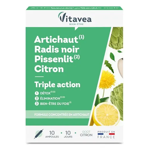 Vitavea Artichaut Radis Noir Pissenlit Citron B/10 ampoules