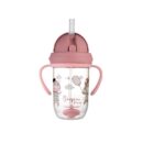 CANPOL TASSE AVEC PAILLE ROSE BONJOUR PARIS 270 ML 6mois+ /REF56/607