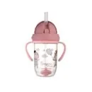 CANPOL TASSE AVEC PAILLE ROSE BONJOUR PARIS 270 ML 6mois+ /REF56/607