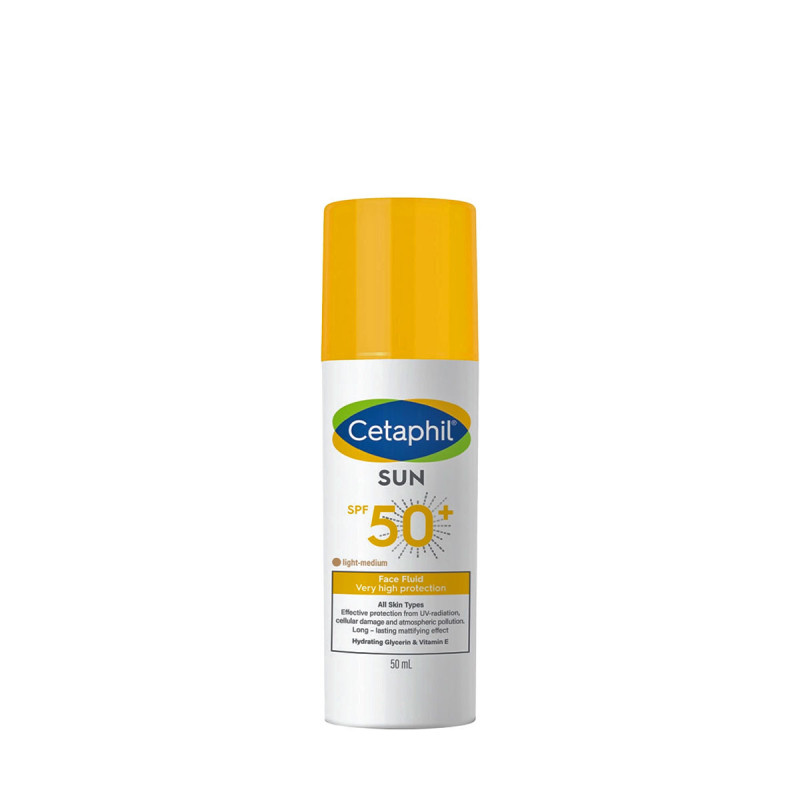 CETAPHIL SUN FACE FLUID TEINTE LIGHT MEDIUM SPF50+, 50ML