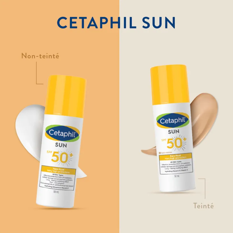 CETAPHIL SUN FACE FLUID TEINTE LIGHT MEDIUM SPF50+, 50ML