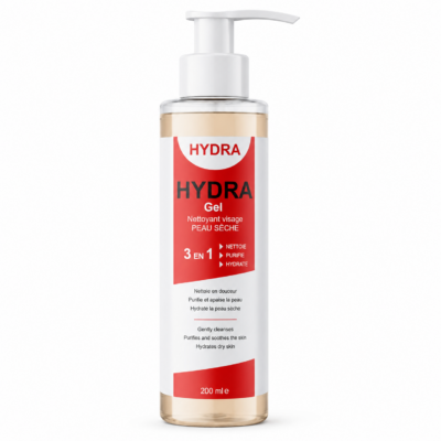 HYDRA gel nettoyant visage peaux sèche 230 ml