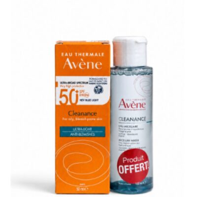 Avène Solaire Cleanance SPF50+ Ultra Lèger Anti-Imperfection 50mL + Eau Micellaire 100mL (OFFERTE)