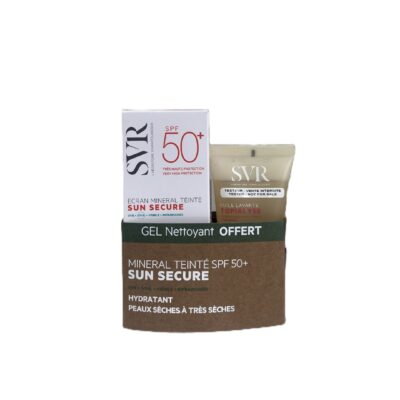 SVR SUN SECURE Écran Minéral Teintée Peaux Sèches SPF50+ 50ml + Huile Lavante 55mL(offerte)