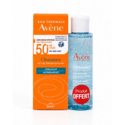 Avène Solaire Cleanance SPF50+ Ultra Lèger Anti-Imperfection 50mL + Eau Micellaire 100mL (OFFERTE)