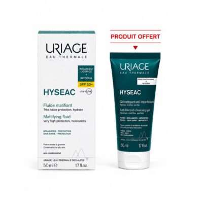 URIAGE Hyséac Fluide SPF 50+50 mL + Hyseac Gel Nettoyant 50mL (Offert)