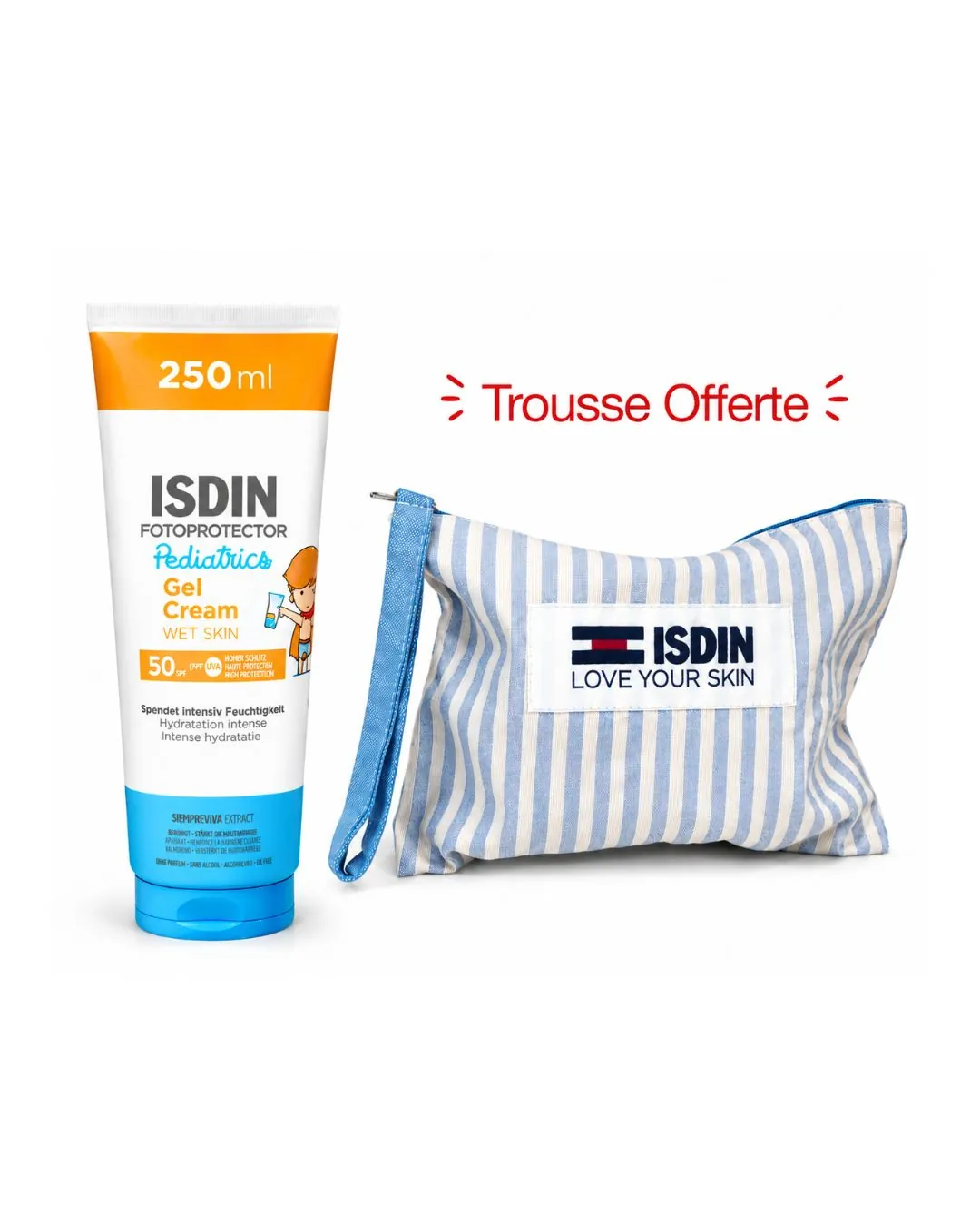ISDIN PHOTOPROTECTEUR Gel Crème Kids SPF50 250 ML + Trousse Offerte