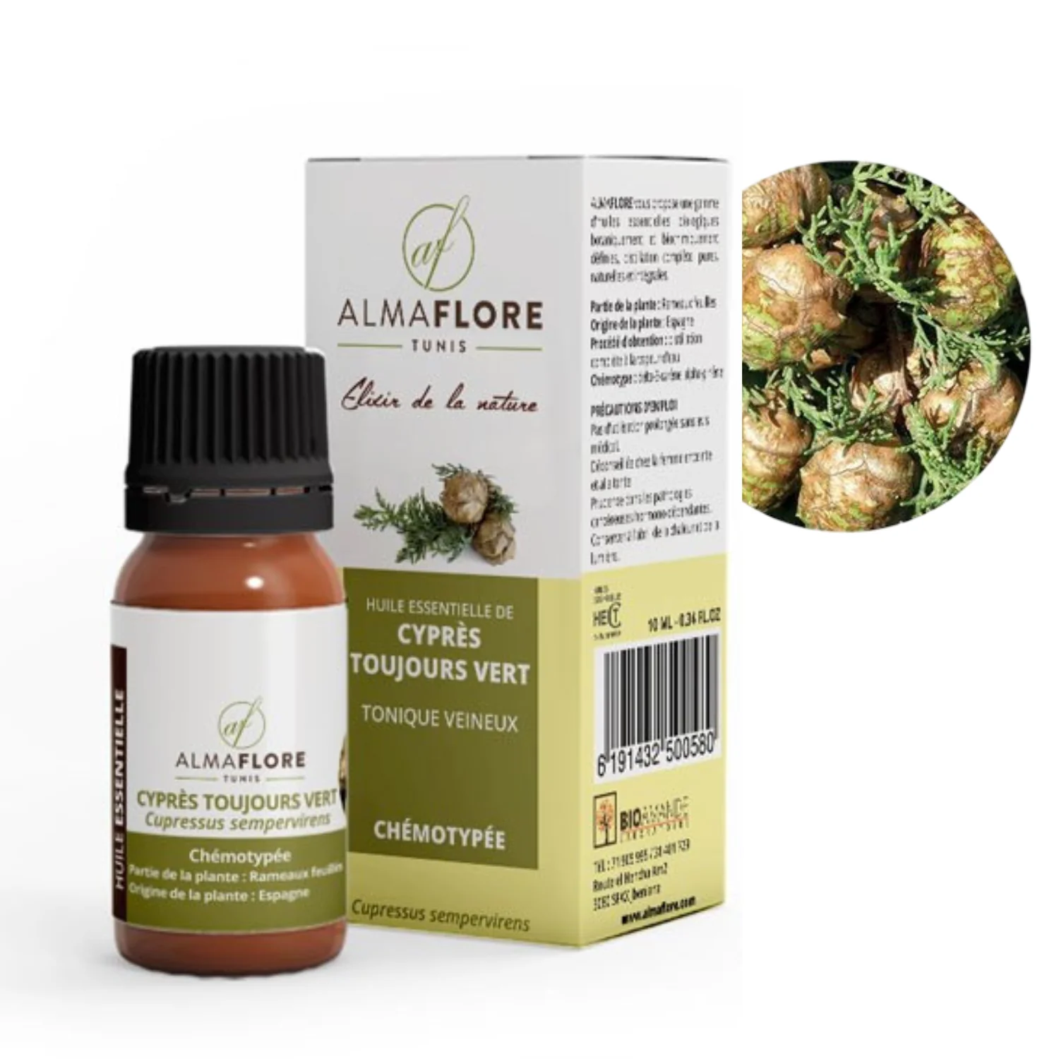 ALMAFLORE HUILE ESSENTIELLE DE CYPRES 10 ML
