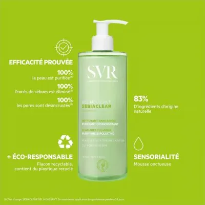 SVR SEBIACLEAR Gel Moussant 400mL