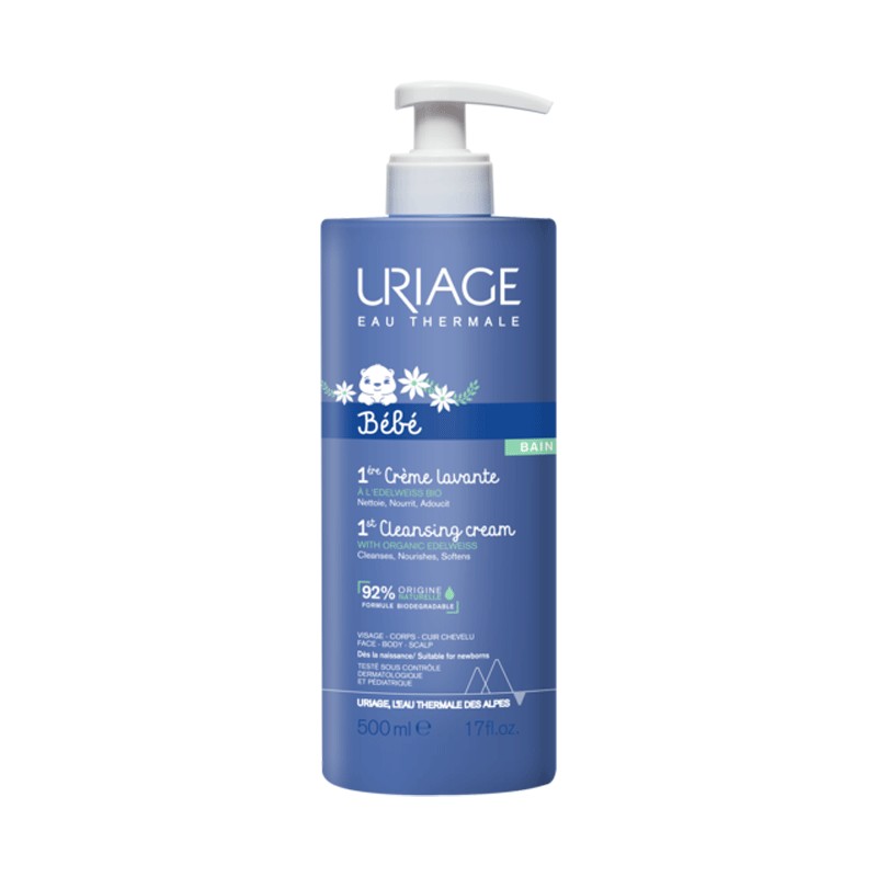 URIAGE Bébé 1ère Crème Lavante Visage Corps Et Cuir Chevelu  500ML