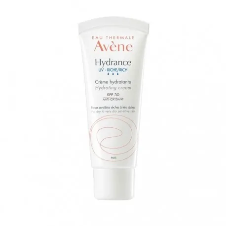 AVENE HYDRANCE CREME RICHE SPF30 UV 40ML - Crème hydratante riche pour peaux sèches à très sèches. Avec protection solaire SPF30. Enrichie en Eau Thermale d'Avène.