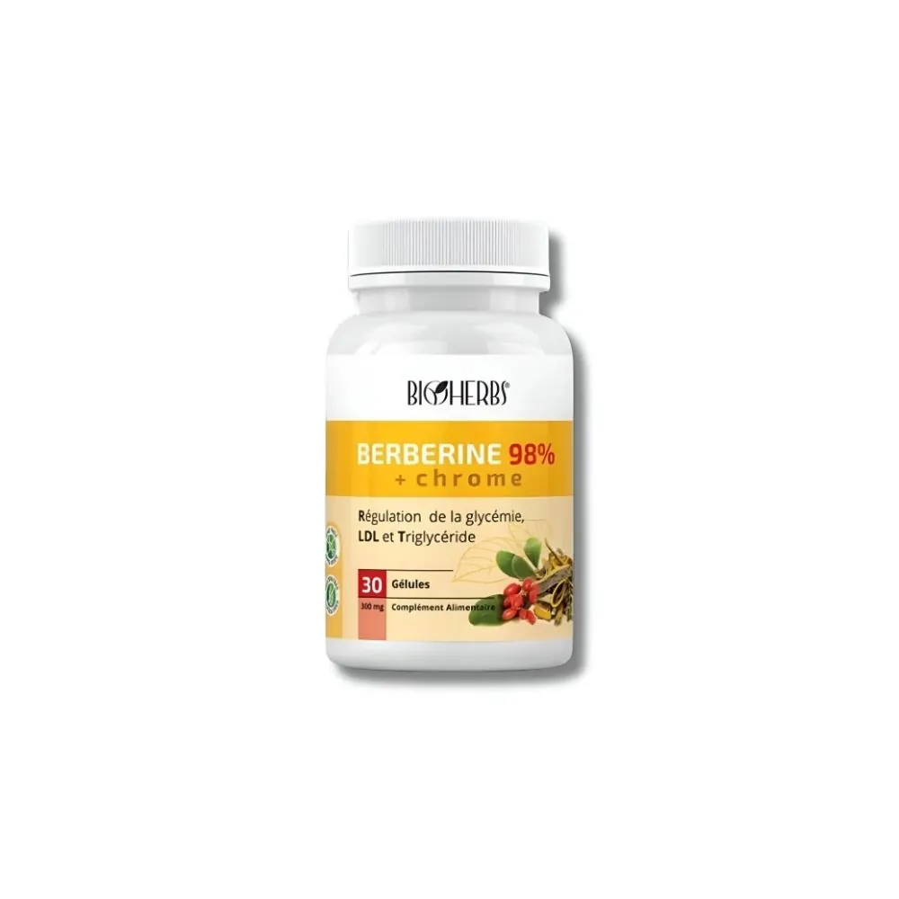 BIOHERBS – BERBERINE 98% + CHROME 30 GELULES