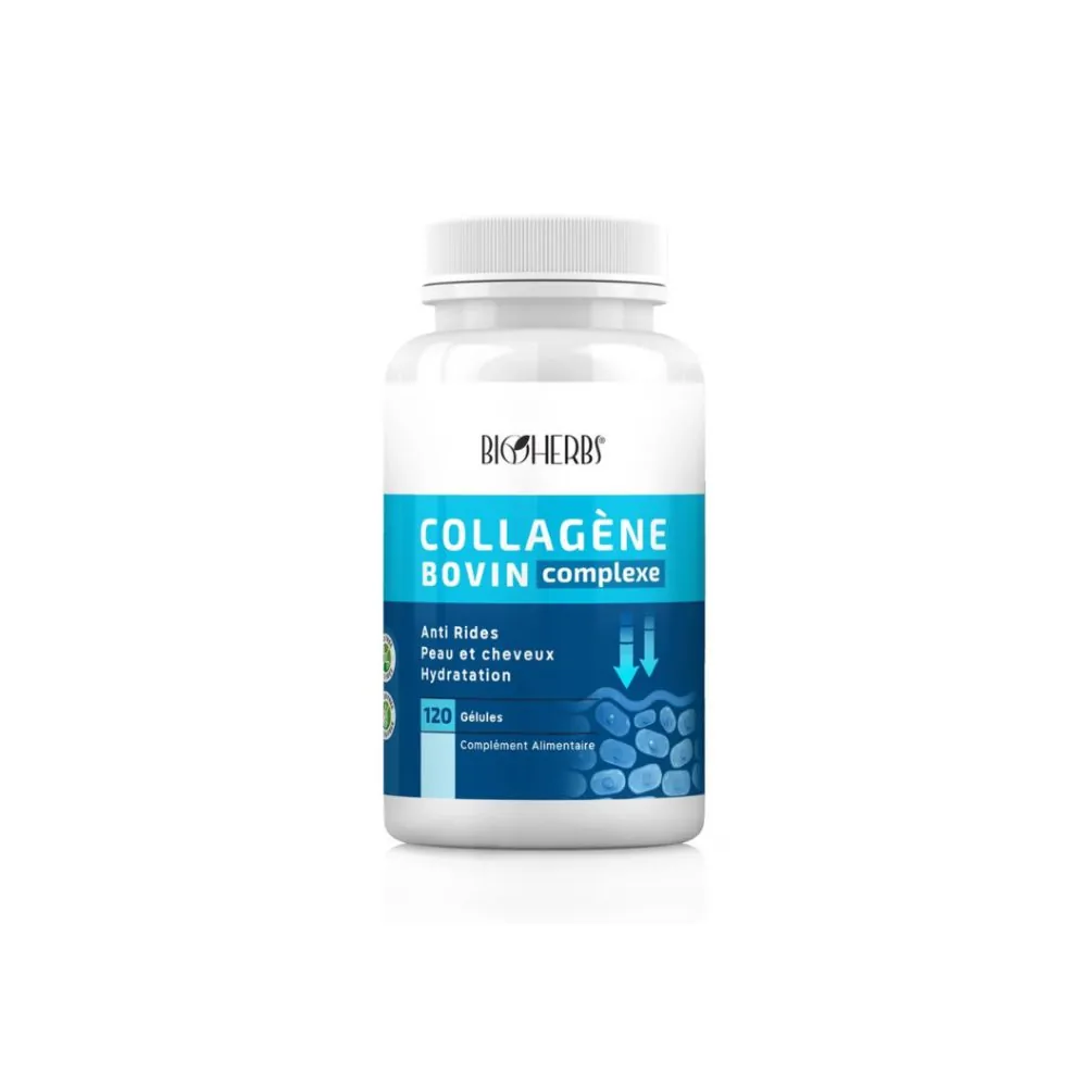 BIOHERBS COLLAGENE BOVIN COMPLEXE 120 GELULES