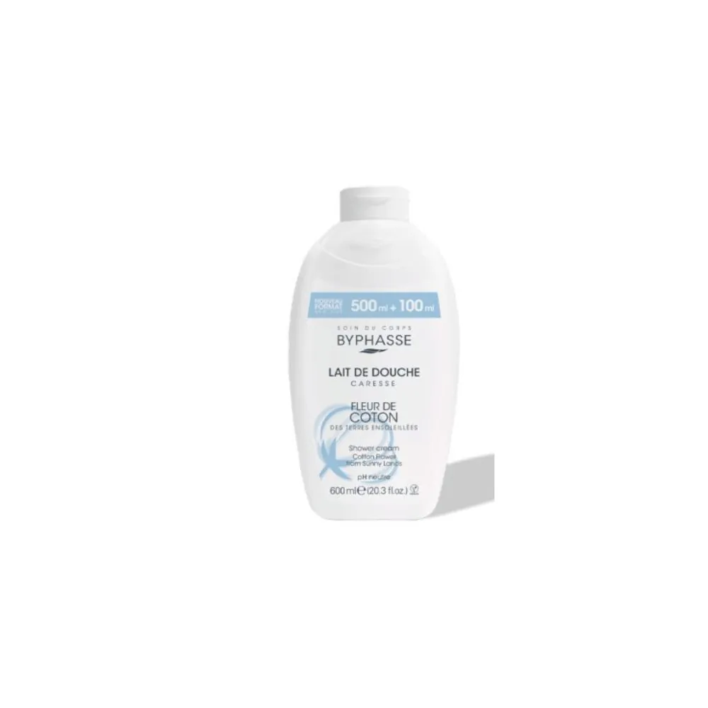 BYPHASSE Lait de Douche Caresse Fleur de Coton 600mL