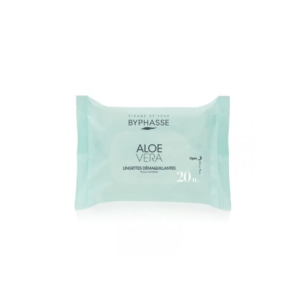 BYPHASSE LINGETTES DEMAQUILLANTES ALOE VERA 20 UNITES