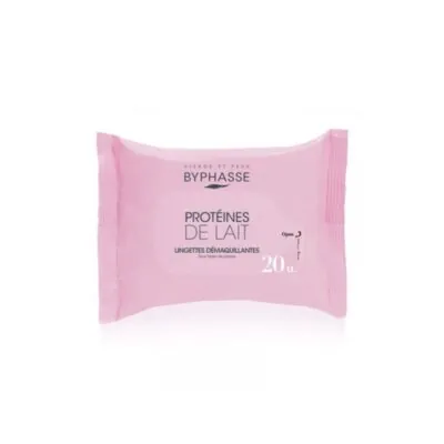 BYPHASSE LINGETTES DEMQUILLANTES PROTEINES DE LAIT 20 UNITES