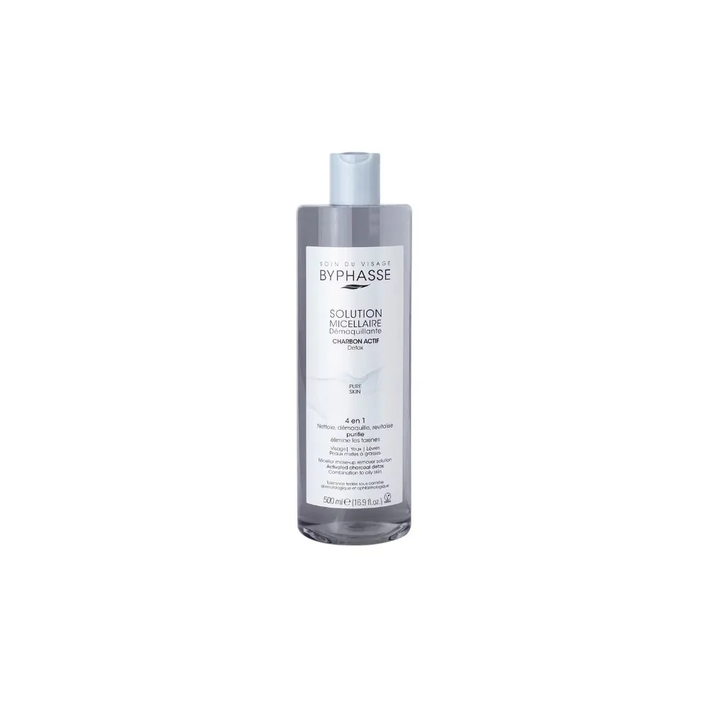BYPHASSE Solution Démaquillante 4en1 au Charbon Actif 500mL
