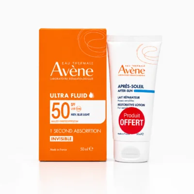 Avène Solaire Ultra Fluid Invisible SPF50+ 50ML+ Lait Après-Soleil 50mL (OFFERT)