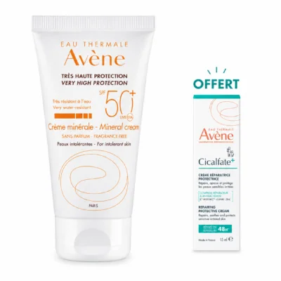 Avène Solaire Crème Minérale Haute Protection SPF50+ 50mL + Avène Cicalfate+ 15mL (Offerte)