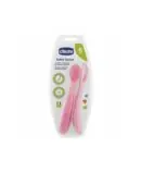 CHICCO 2 CUILLERE SILICONE 6M+ ROSE