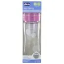 CHICCO WELL BEING BIBERON VERRE 240 ML DEBIT LENT 0 MOIS ET + Rose