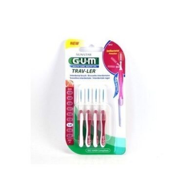 GUM Brossettes Traveler fine cylindrique  bte de 4 (1612)