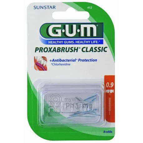 GUM brossettes ultra fine cylindrique boite de 8 (412)