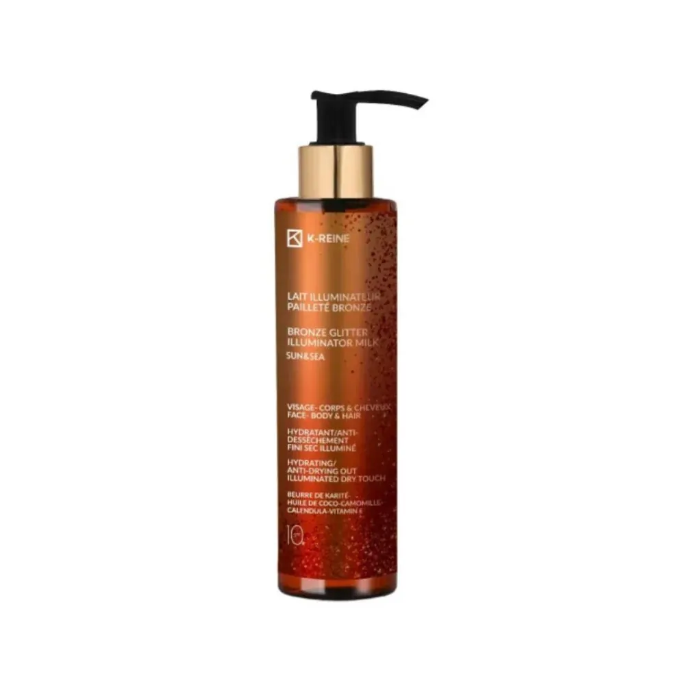 K-REINE LAIT ILLUMINATEUR PAILLETE BRONZE VISAGE CORPS ET CHEVEUX SPF10 150ML