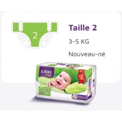Lilas Couches BB 3-5 Kg Confort Max Actif  32 pièces