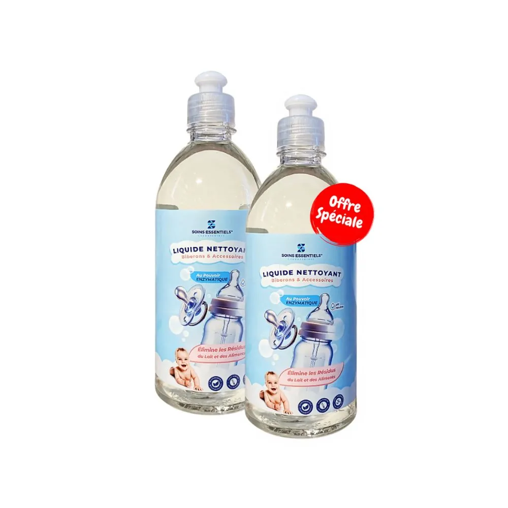 Offre Speciale – Lot de 2x Liquide Nettoyant Biberons – Soins Essentiels 500 ml