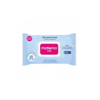 Materna Baby Lingettes Bleues B/20