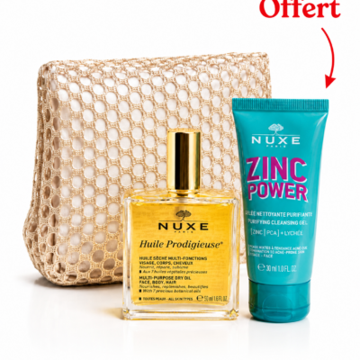 Nuxe Trousse  Huile Prodigieuse 50mL+ Zinc Power Gelée Nettoyante 30mL (Offerte)