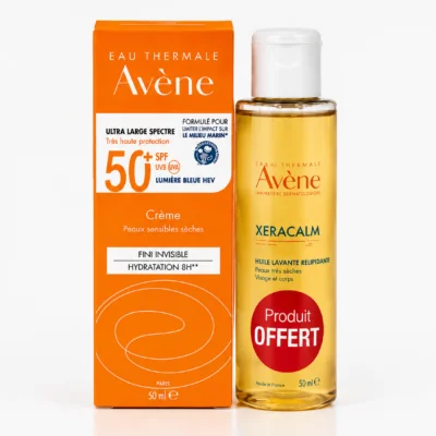 Avène Solaire Crème SPF50+ 50ml + Xeracalm Huile Lavante 100mL (OFFERTE)