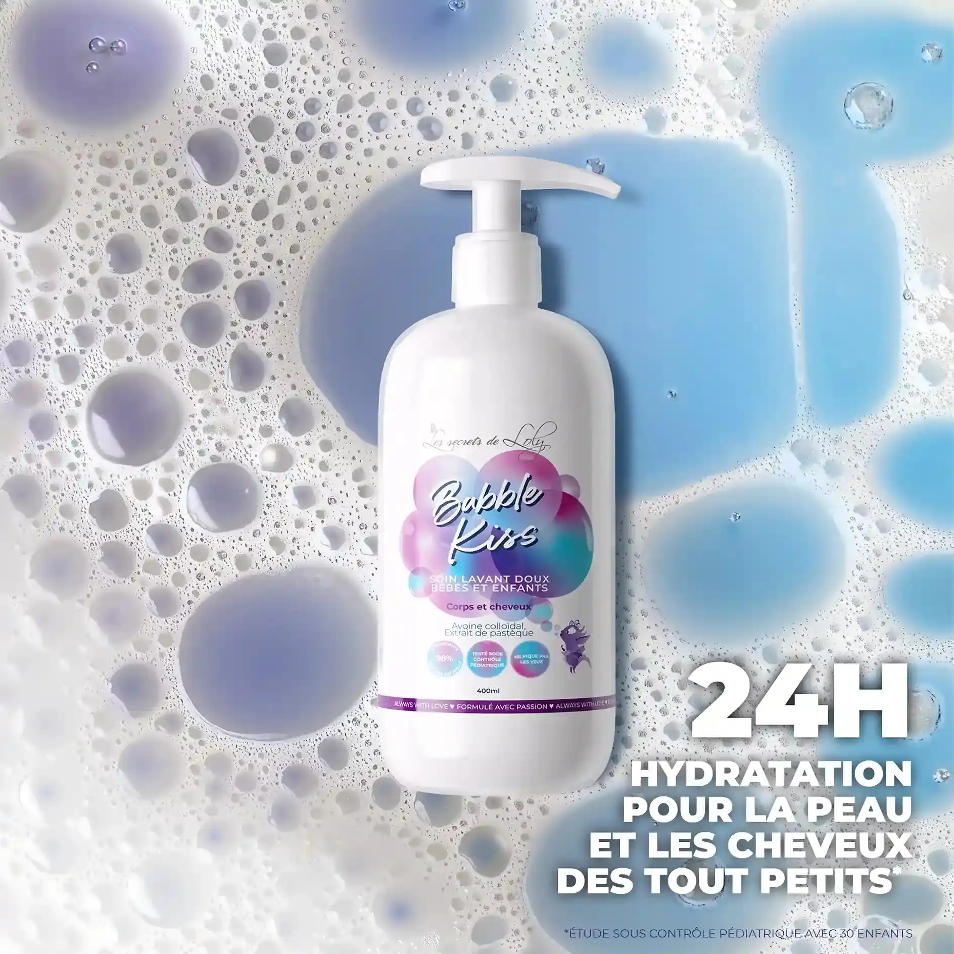 Bubble Kiss Soin lavant doux bébés et enfants Corps et cheveux 400ml