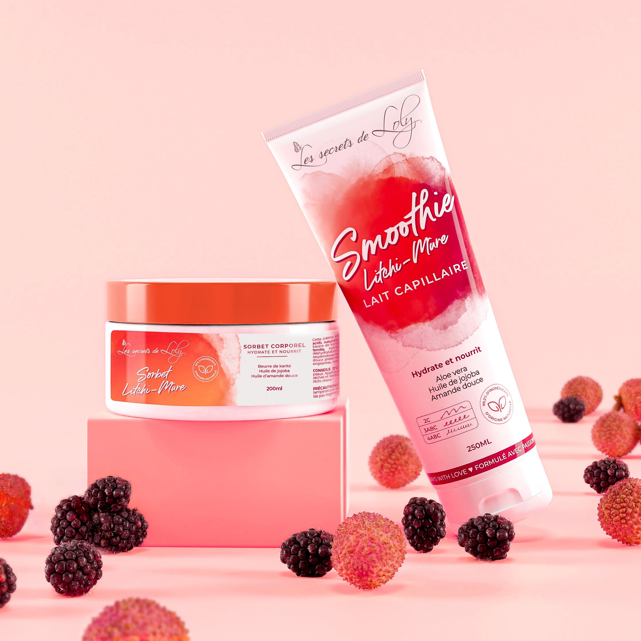Duo Fruité Litchi-Mûre - Smoothie cheveux & Sorbet corps – Image 2