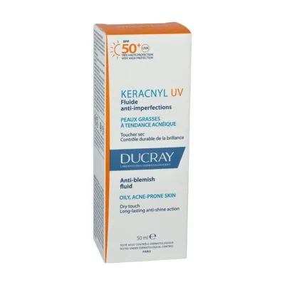 Ducray Keracnyl UV Fluide Anti-imperfections Peaux Grasses A Tendance Acneique 50ml