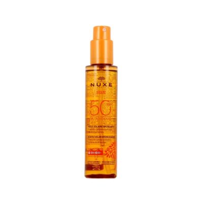 Nuxe Sun Huile Bronzante Visage Et Corps Spf50  150ml
