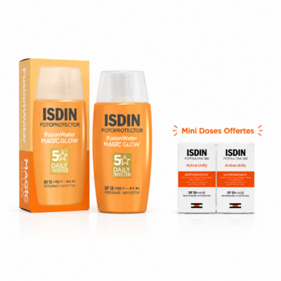 ISDIN FUSION Water Magic Glow SPF50 50mL + 2 Mini Doses Offertes