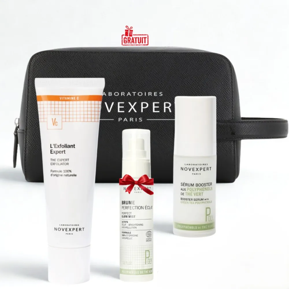 NOVEXPERT TROUSSE SERUM BOOSTER ANTI TACHES 30ML+L'EXFOLIANT EXPERT 50ML+BRUME PERFECTION ECLAT 60ML (OFFERT)
