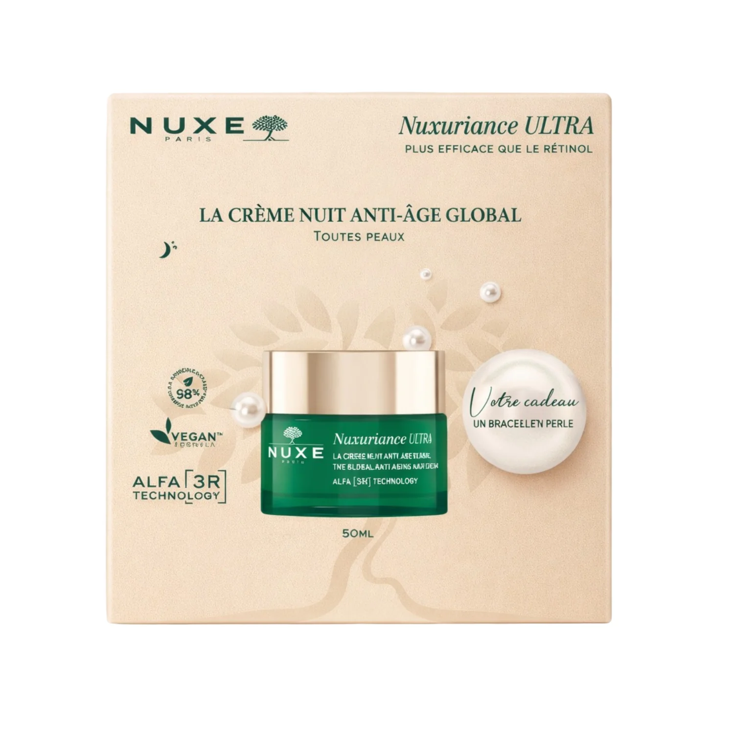 NUXE COFFRET NUXURIANCE ULTRA CREME NUIT ANTI AGE GLOBAL + CADEAU GRATUIT