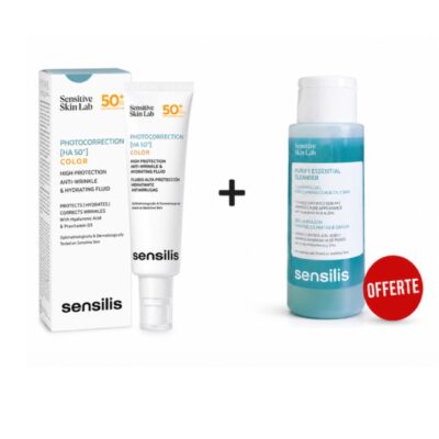 SENSILIS PHOTOCORRECTION [HA 50+] Ecran Fluide Teinté SPF 50+ 50ML + Gel nettoyant (OFFERT)