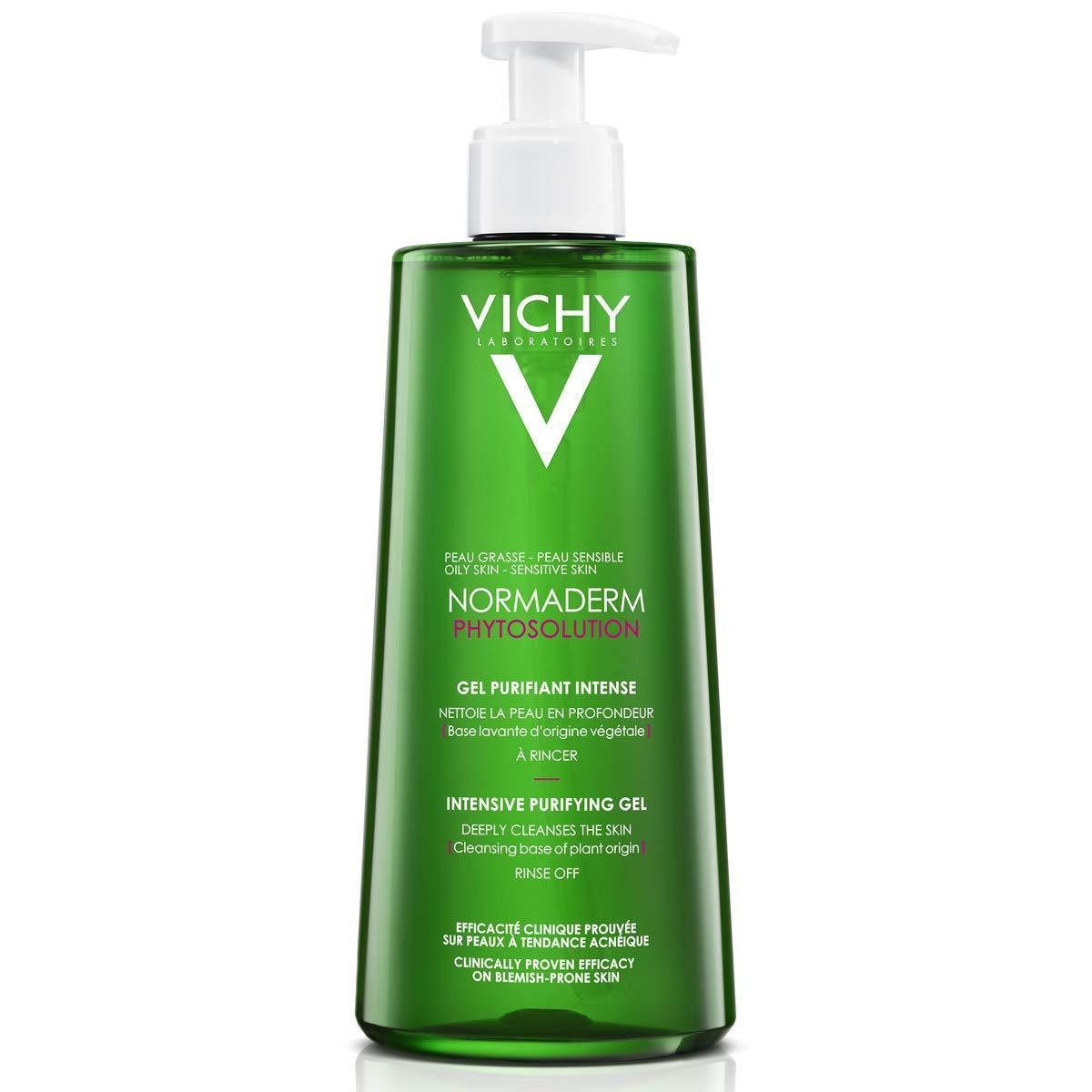 VICHY NORMADERM PHYTOSOLUTION GEL 400ML - Flacon de gel purifiant intense de 400 ml avec étiquette bleu et blanche